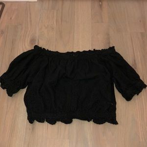 off the shoulder black top